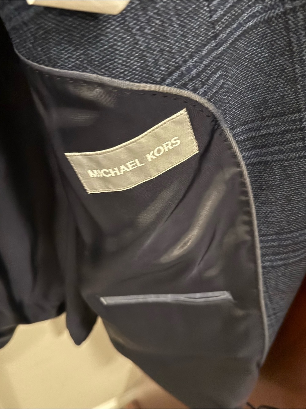 Michael Kors Navy Textured Jacket with Satin Lining